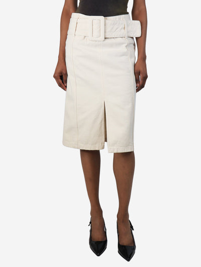 Cream belted midi skirt - size UK 6 Skirts Patou 