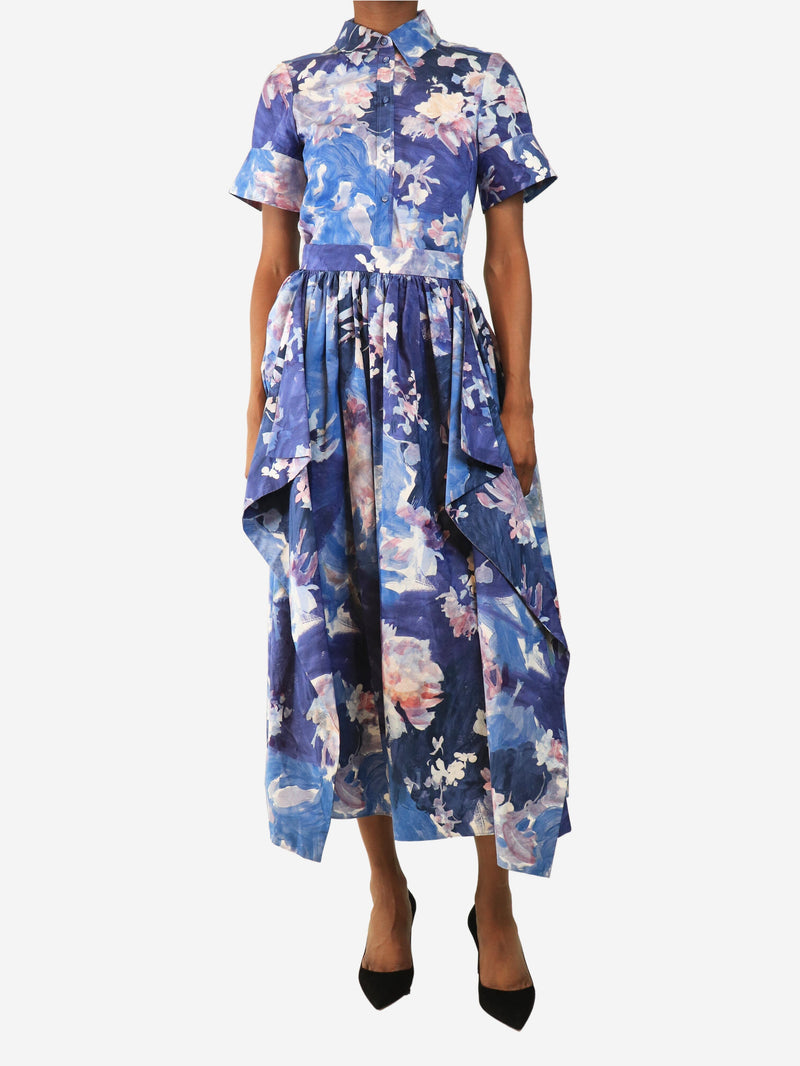 Blue floral cotton-poplin shirt and skirt set - size UK 6 Sets Erdem 