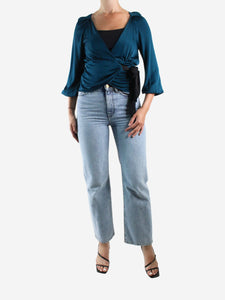 Diane Von Furstenberg Green wrap top - size S