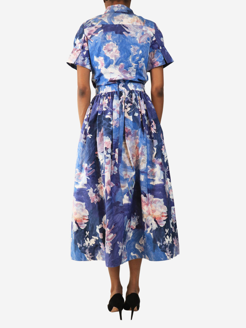 Blue floral cotton-poplin shirt and skirt set - size UK 6 Sets Erdem 