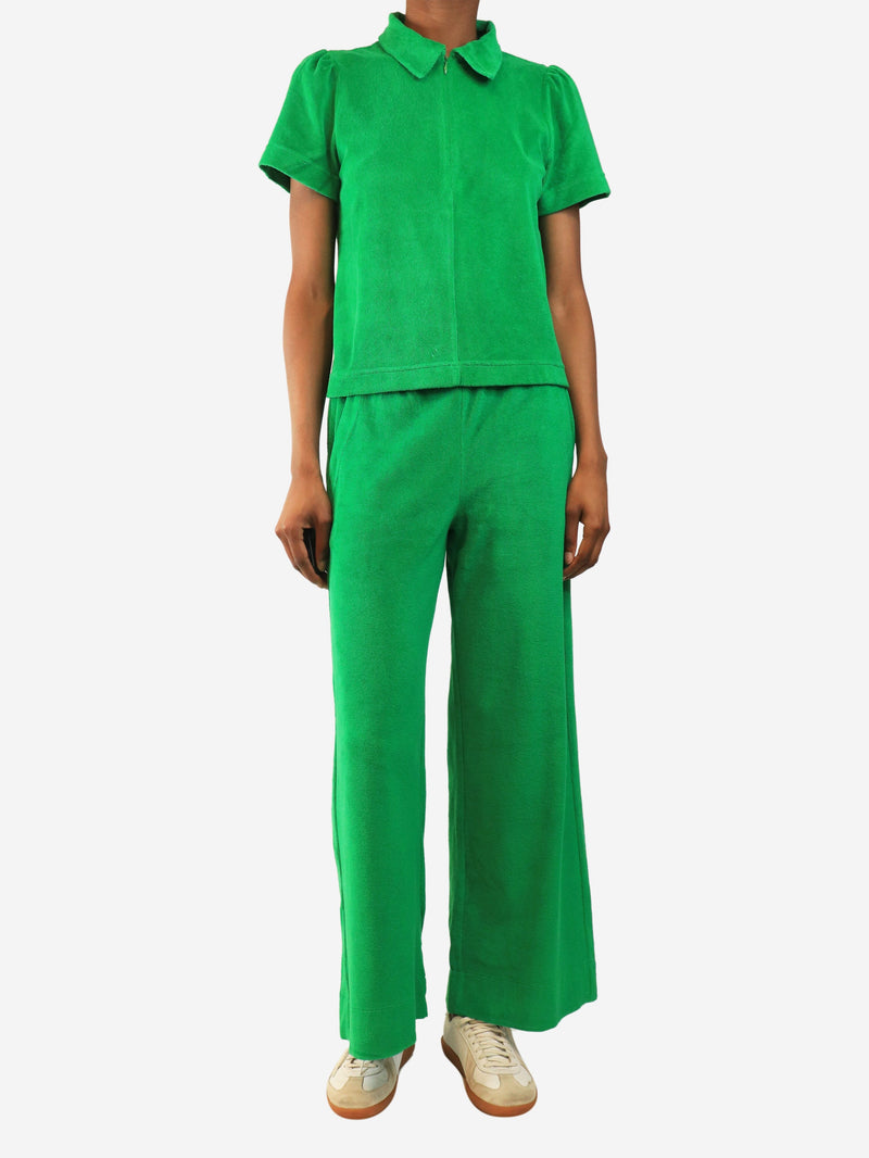 towelling top trousers two piece set