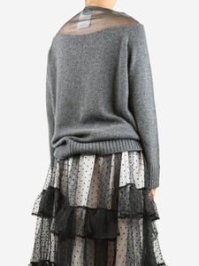 Prada Grey mesh panelled jumper - size UK 8