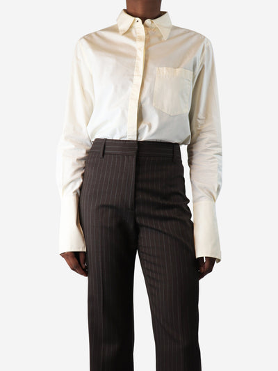 Cream cotton shirt - size UK 6 Tops Another Tomorrow 