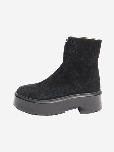 Black suede zip-up platform boots - size EU 38 Boots The Row 