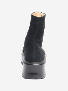 The Row Black suede zip-up platform boots - size EU 38