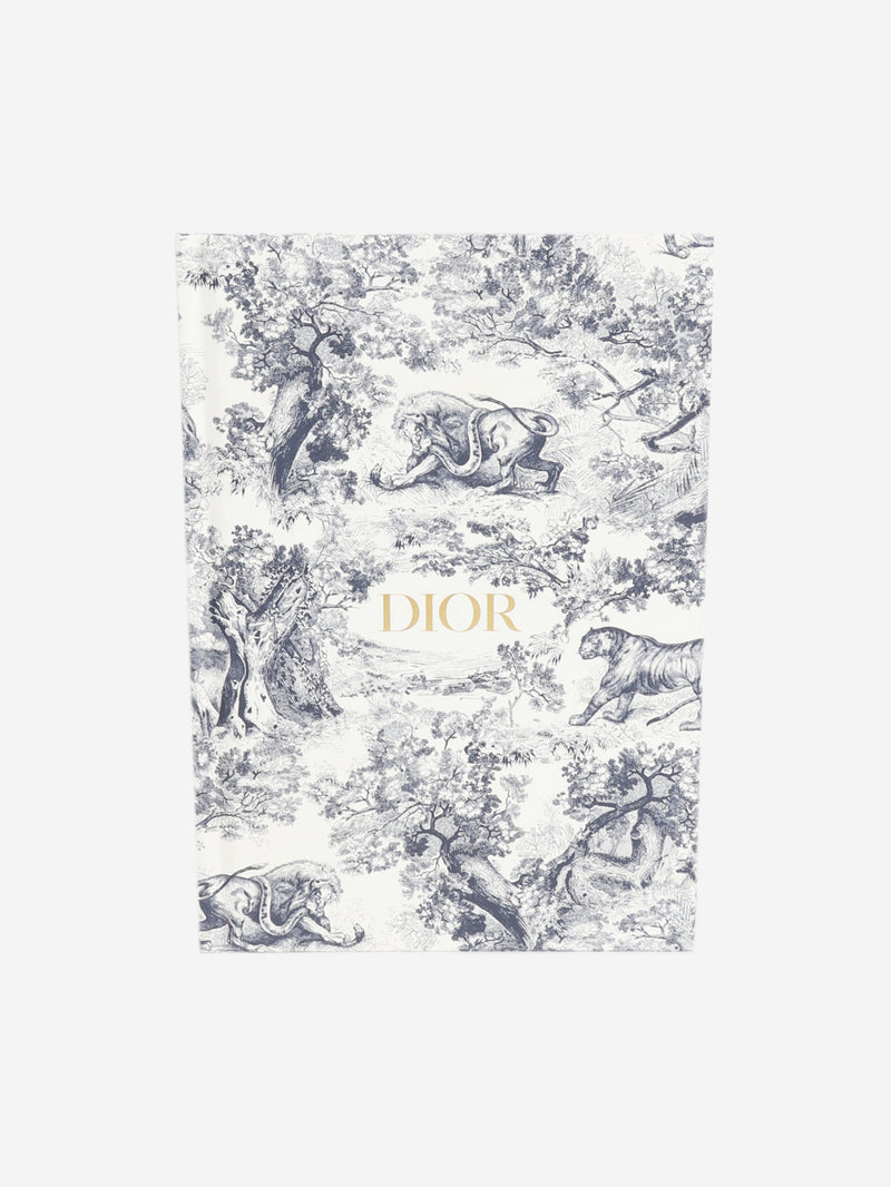 Blue and white A5 lined notebook