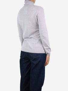 Malo Grey roll-neck cashmere jumper - size UK 10