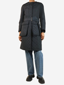 Dries Van Noten Navy quilted coat - size UK 10