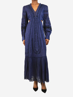 Navy lace stripe maxi dress - size S Dresses Love Shack Fancy 
