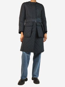 Dries Van Noten Navy quilted coat - size UK 10