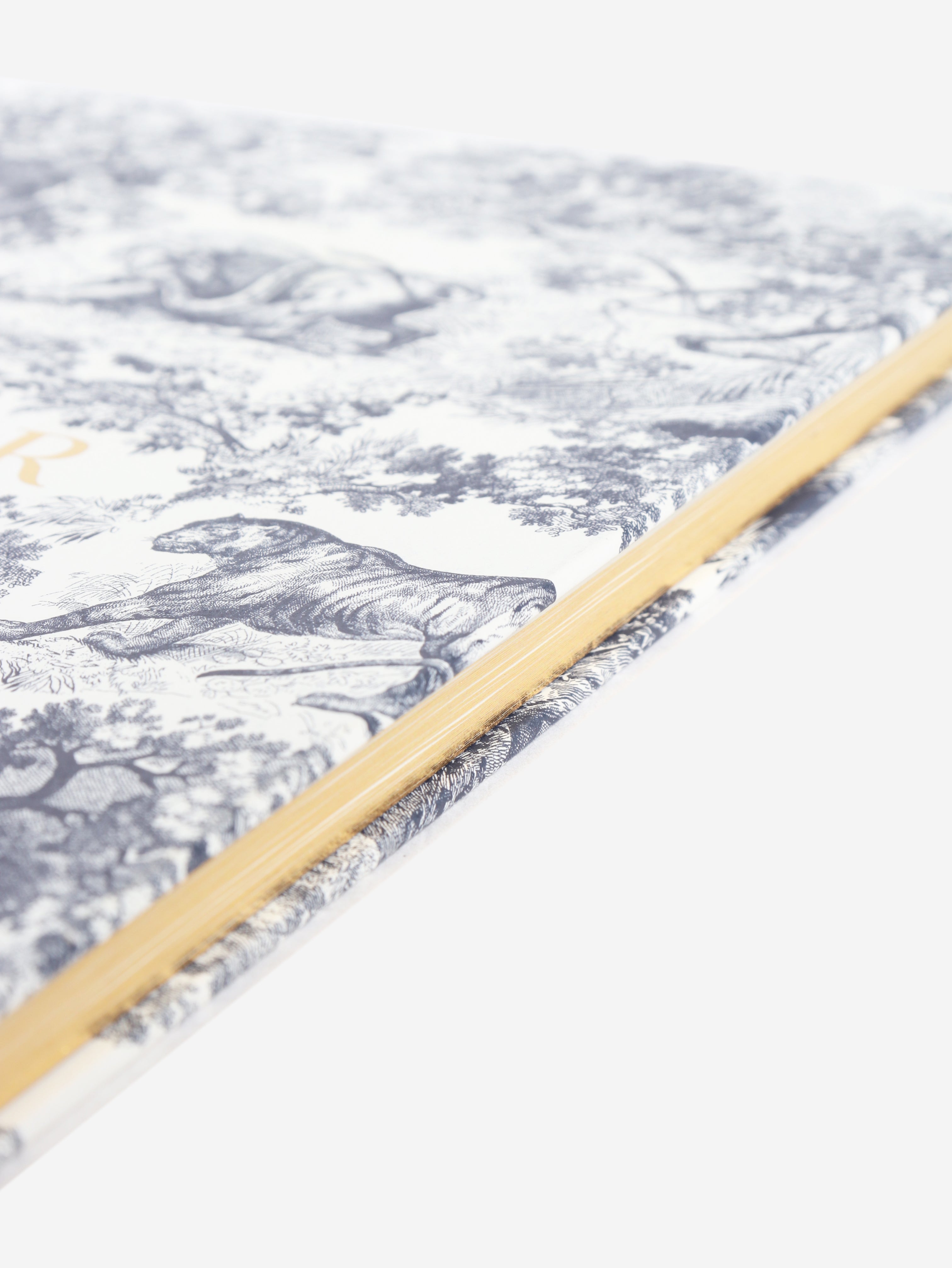 Blue and white A5 lined notebook