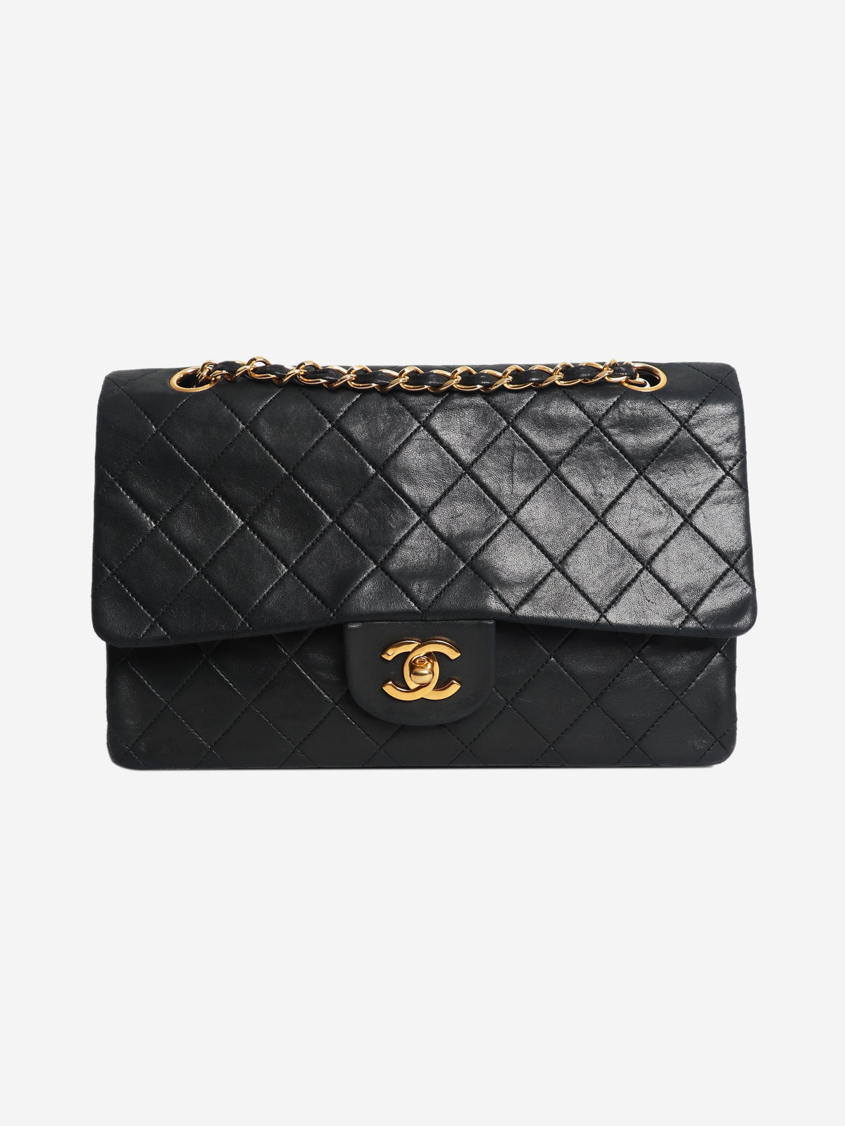Black 1989 medium lambskin Classic Double Flap bag Shoulder bags Chanel 