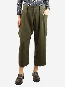 Y's Olive green satin baggy pants - size S