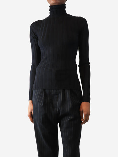 Black merino wool ribbed turtleneck - size XS Knitwear Acne Studios 