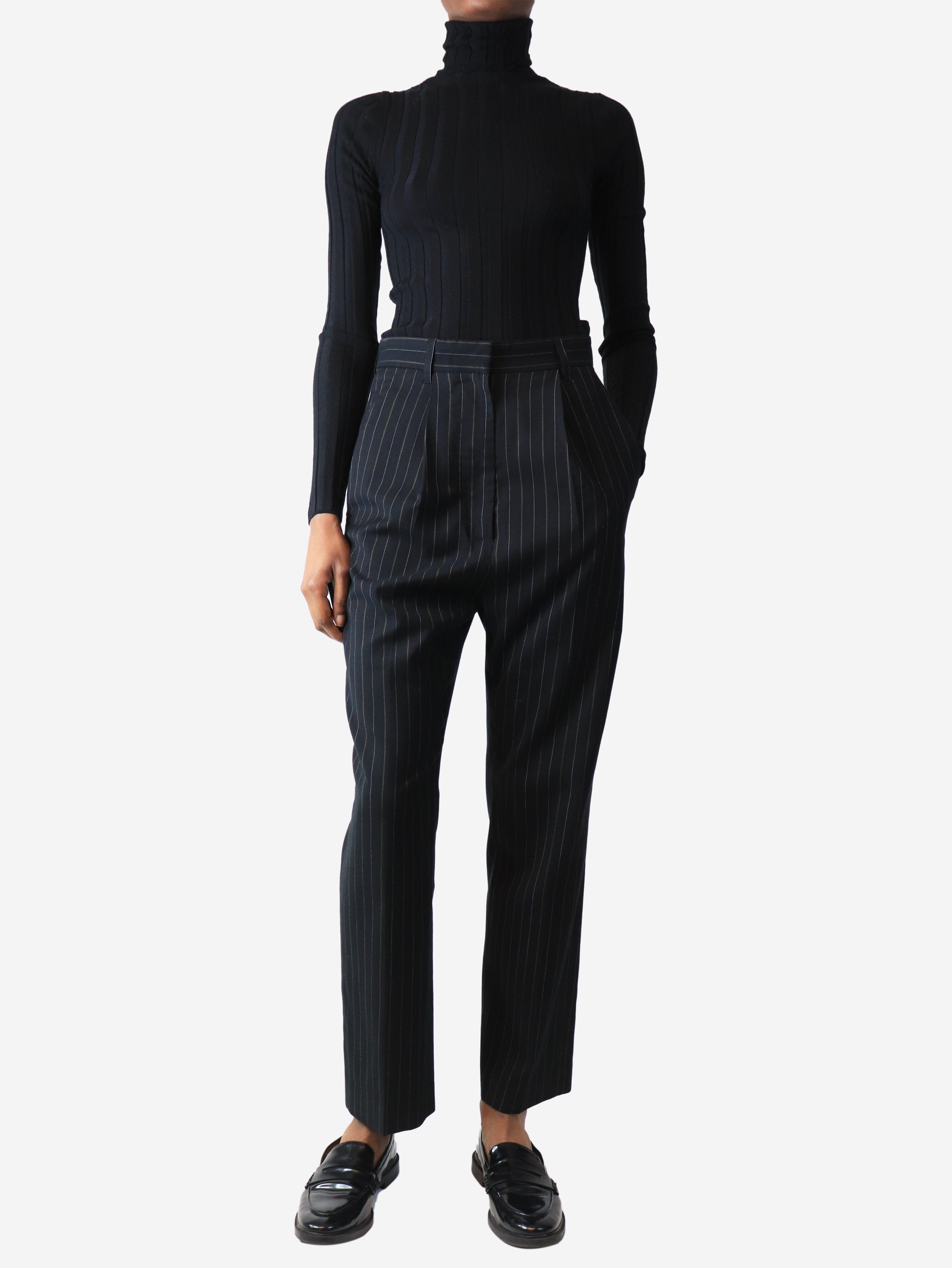 Black pinstripe tapered trousers - size UK 6 Trousers MM6 Maison Margiela 