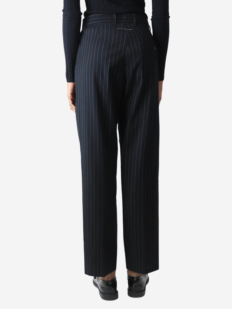 Black pinstripe tapered trousers - size UK 6 Trousers MM6 Maison Margiela 