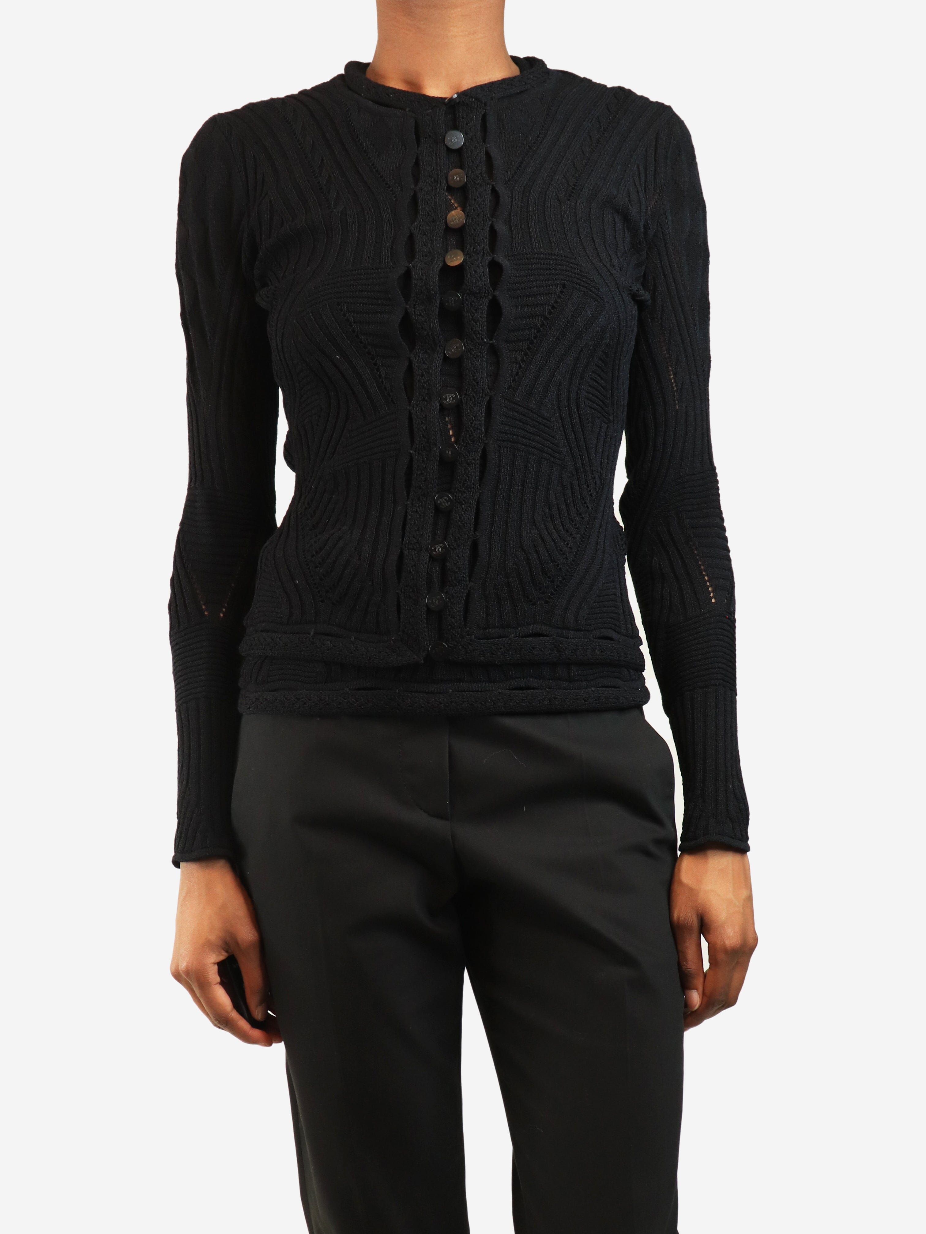 Black knit top and cardigan set - size UK 8 Sets Chanel 