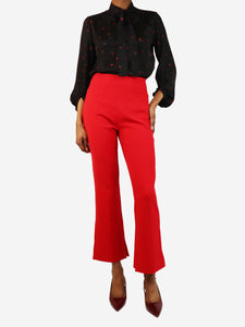 Roland Mouret Red high-rise cropped trousers - size UK 8