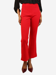 Roland Mouret Red high-rise cropped trousers - size UK 8