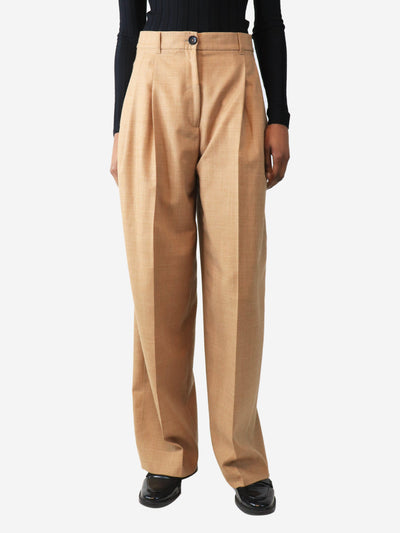Biscuit pleat-front trousers - size UK 6 Trousers ME+EM 