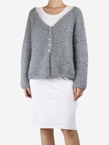 Album Di Famiglia Grey alpaca open cardigan - size One Size