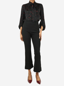 Roland Mouret Black high-rise cropped trousers - size UK 8