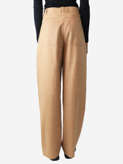 Biscuit pleat-front trousers - size UK 6 Trousers ME+EM 