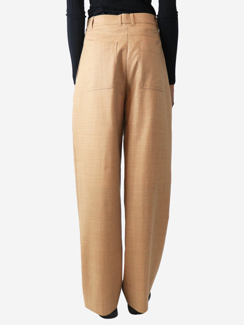 Biscuit pleat-front trousers - size UK 6 Trousers ME+EM 