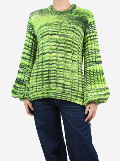 Green balloon-sleeve Melange jumper - size M Knitwear Ganni 