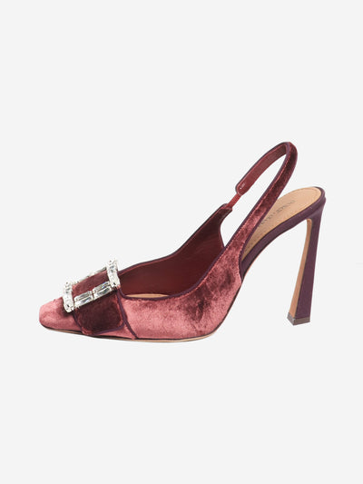 Maroon velvet buckle front heels - size EU 38 (UK 5) Heels Dolce & Gabbana 