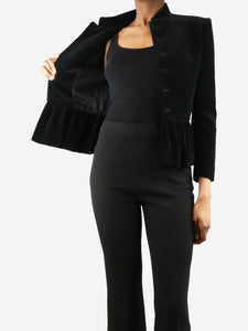 Celine Black velvet peplum jacket - size UK 6