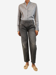 Dark grey elasticated jeans - size UK 8 Denim Brunello Cucinelli 