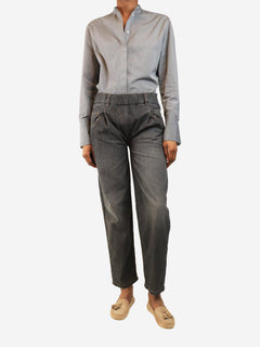 Dark grey elasticated jeans - size UK 8 Denim Brunello Cucinelli 