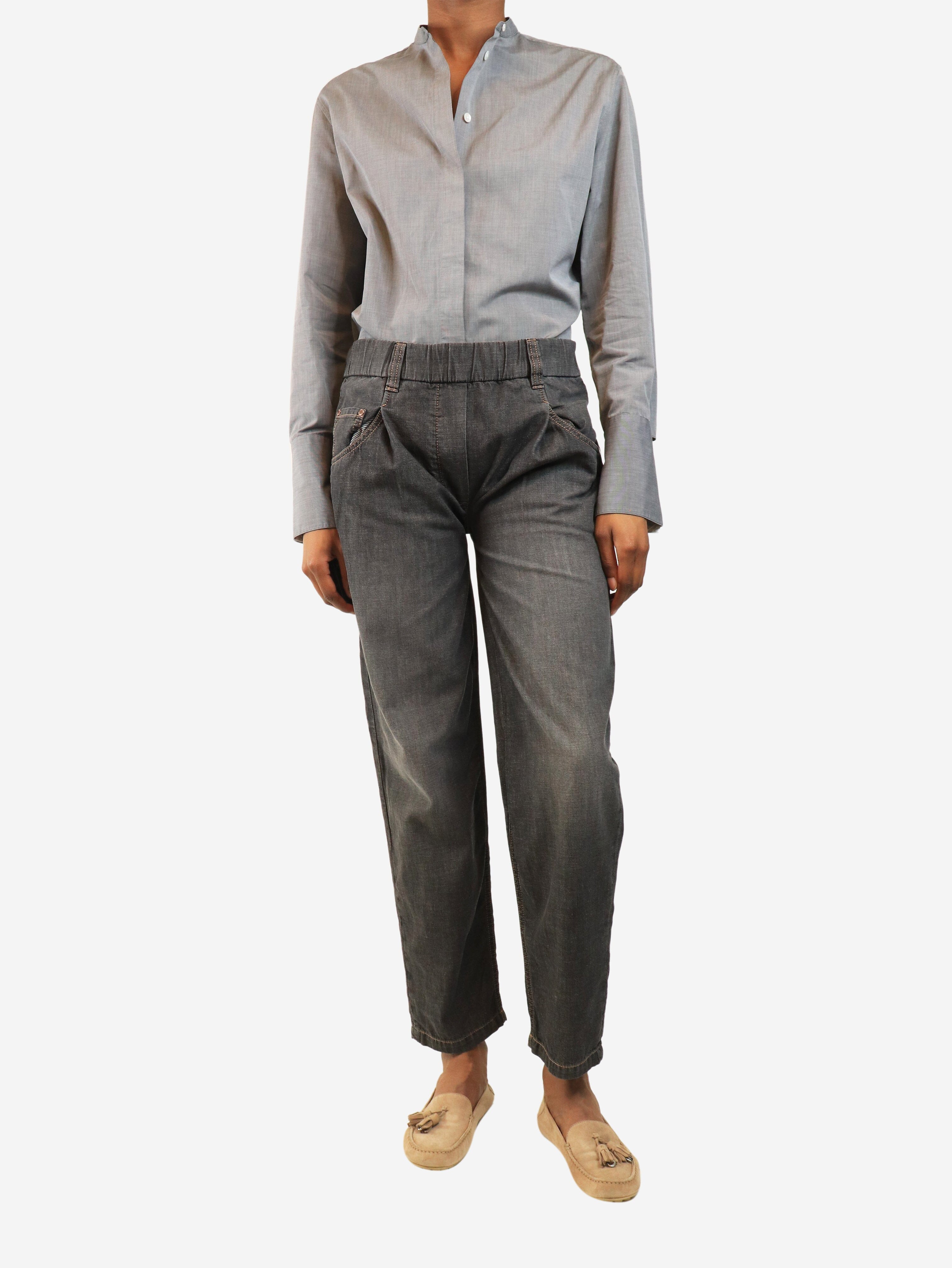 Dark grey elasticated jeans - size UK 8 Denim Brunello Cucinelli 