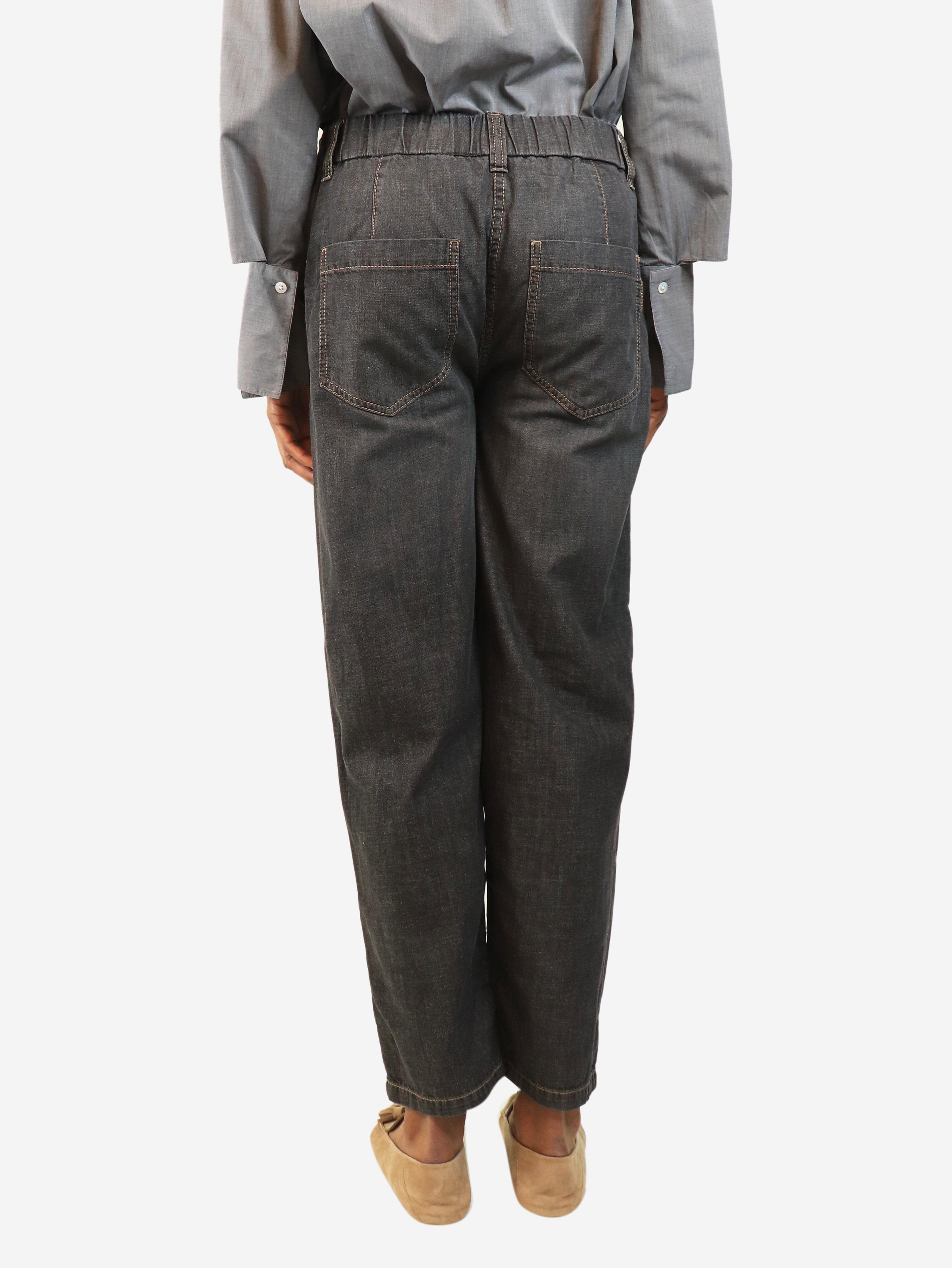 Dark grey elasticated jeans - size UK 8 Denim Brunello Cucinelli 