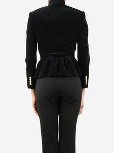 Celine Black velvet peplum jacket - size UK 6