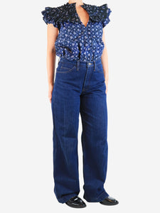 Frame Dark blue le Italien wide-leg jeans - size UK 10