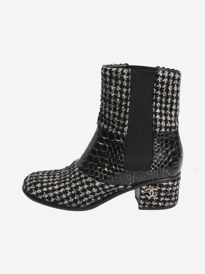 Black tweed ankle boots - size EU 38 (UK 5) Boots Chanel 
