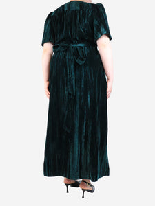 Cefinn Green velvet maxi dress - size UK 14