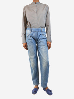Blue elasticated jeans - size UK 8 Denim Brunello Cucinelli 