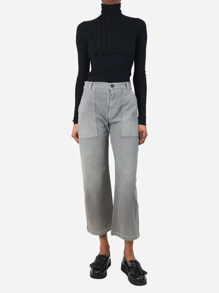 Grey cargo trousers - size UK 6 alternate image