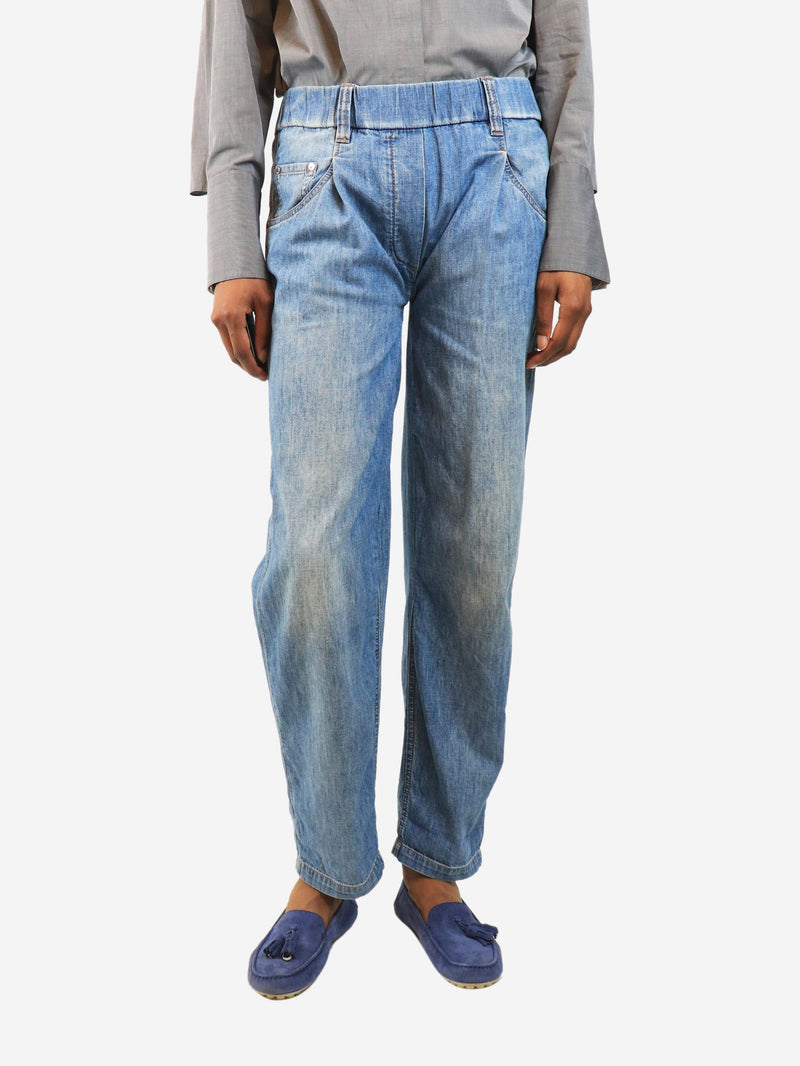 Blue elasticated jeans - size UK 8 Denim Brunello Cucinelli 