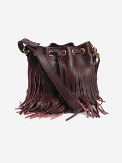 Burgundy fringed Emmanuelle bucket bag Shoulder bags Saint Laurent 