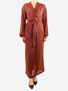 Oseree Orange lurex belted robe - One size