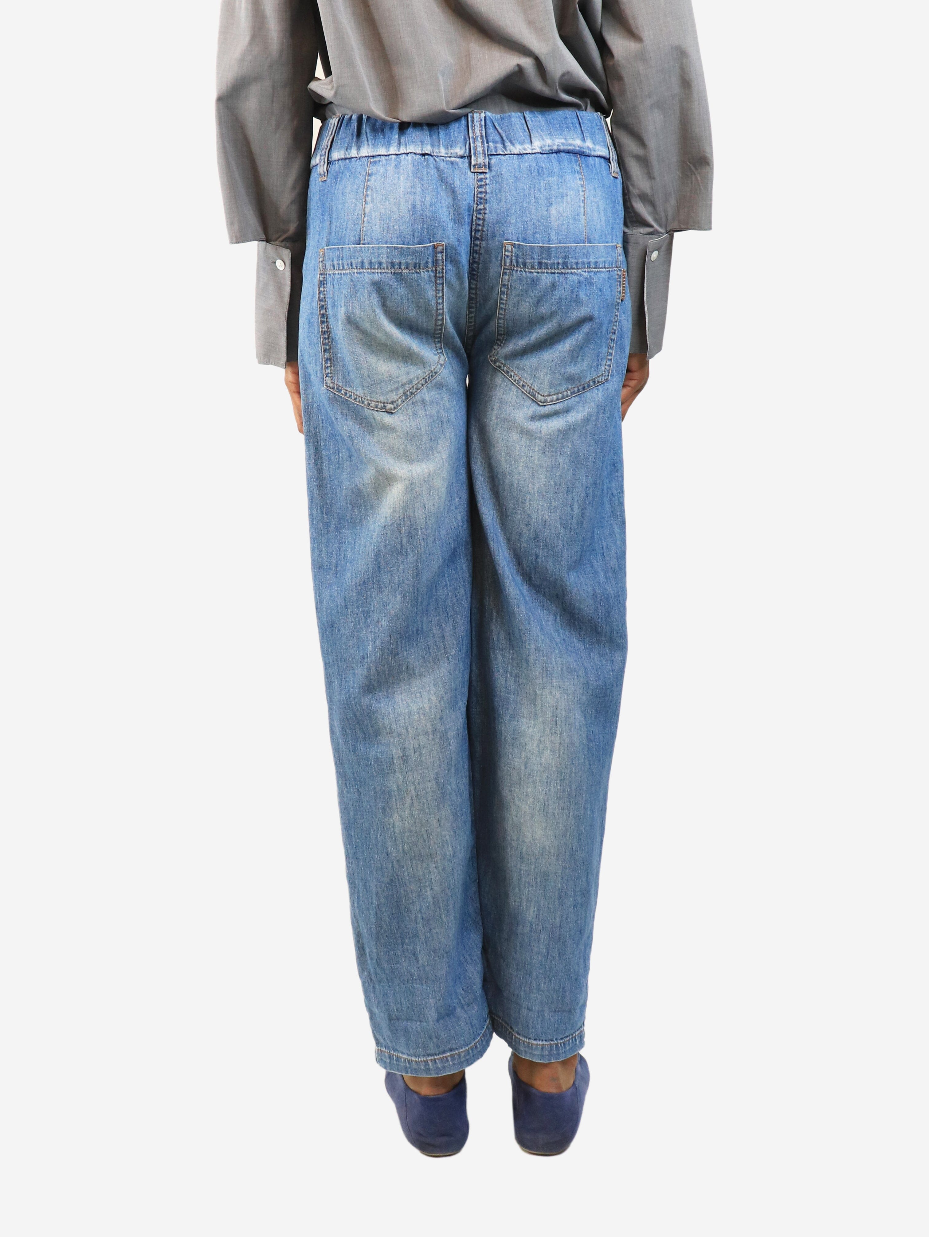 Blue elasticated jeans - size UK 8 Denim Brunello Cucinelli 