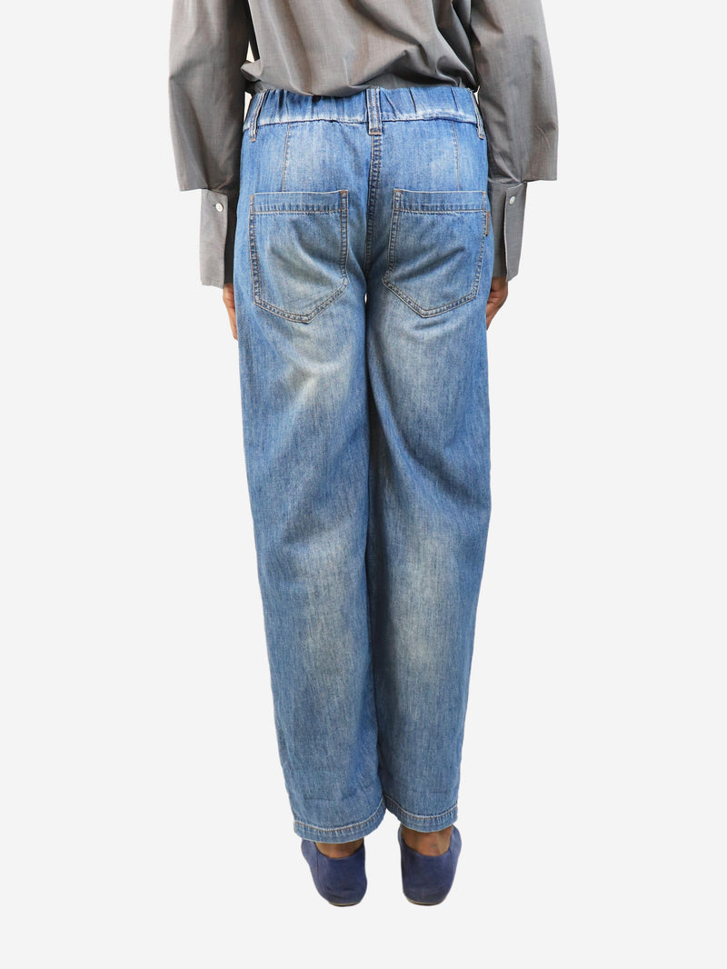 Blue elasticated jeans - size UK 8 Denim Brunello Cucinelli 