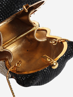 Black crystal-embellished bear clutch Clutch bags Judith Leiber 