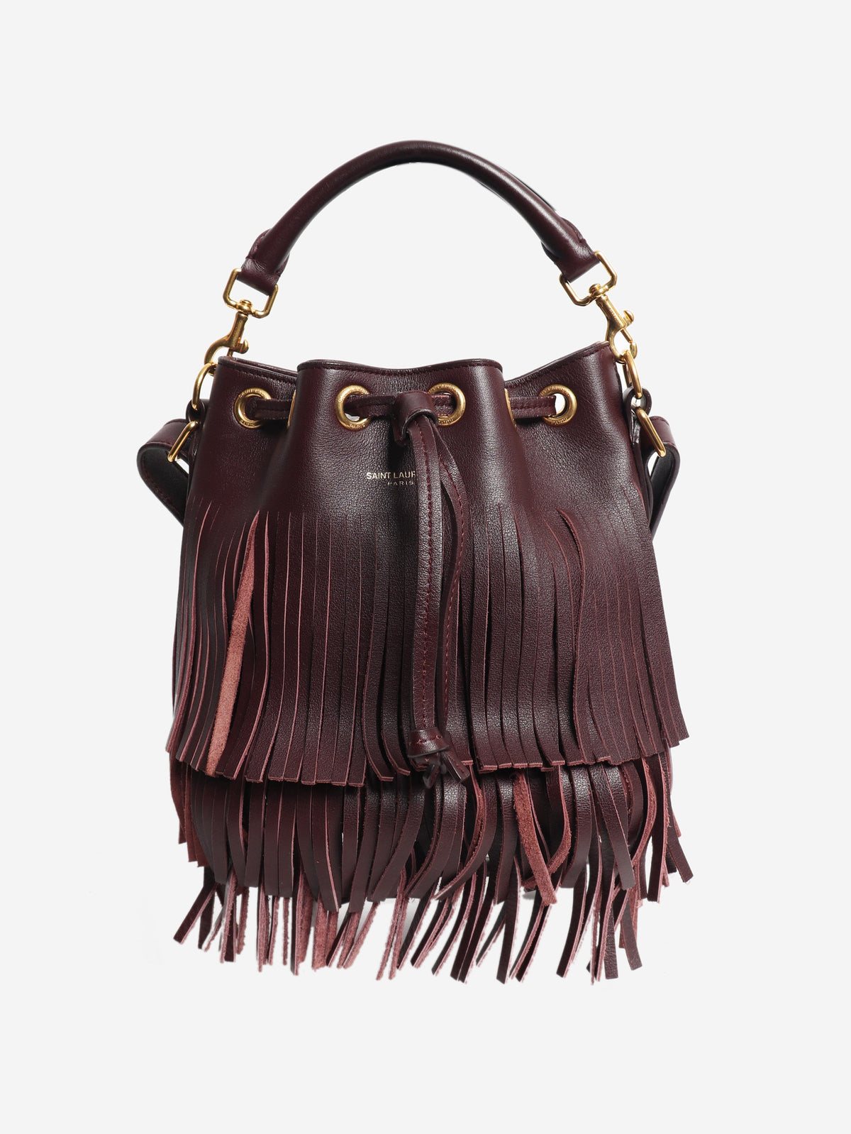 Burgundy fringed Emmanuelle bucket bag Shoulder bags Saint Laurent 