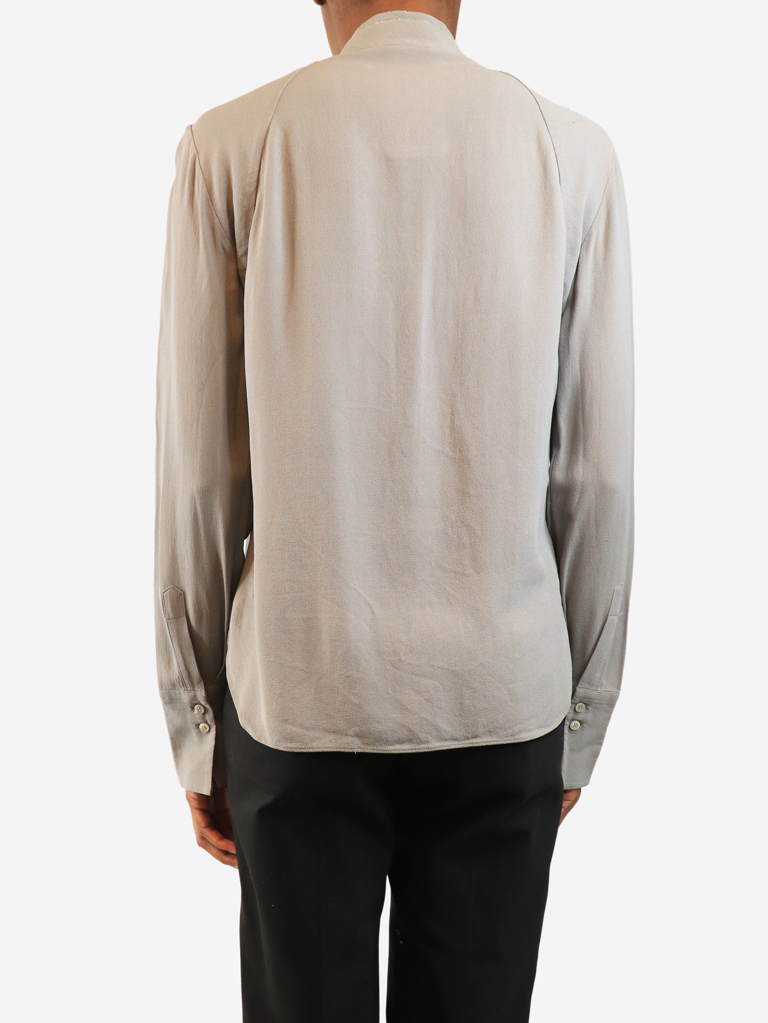 Grey silk button down shirt - size S Tops Brunello Cucinelli 