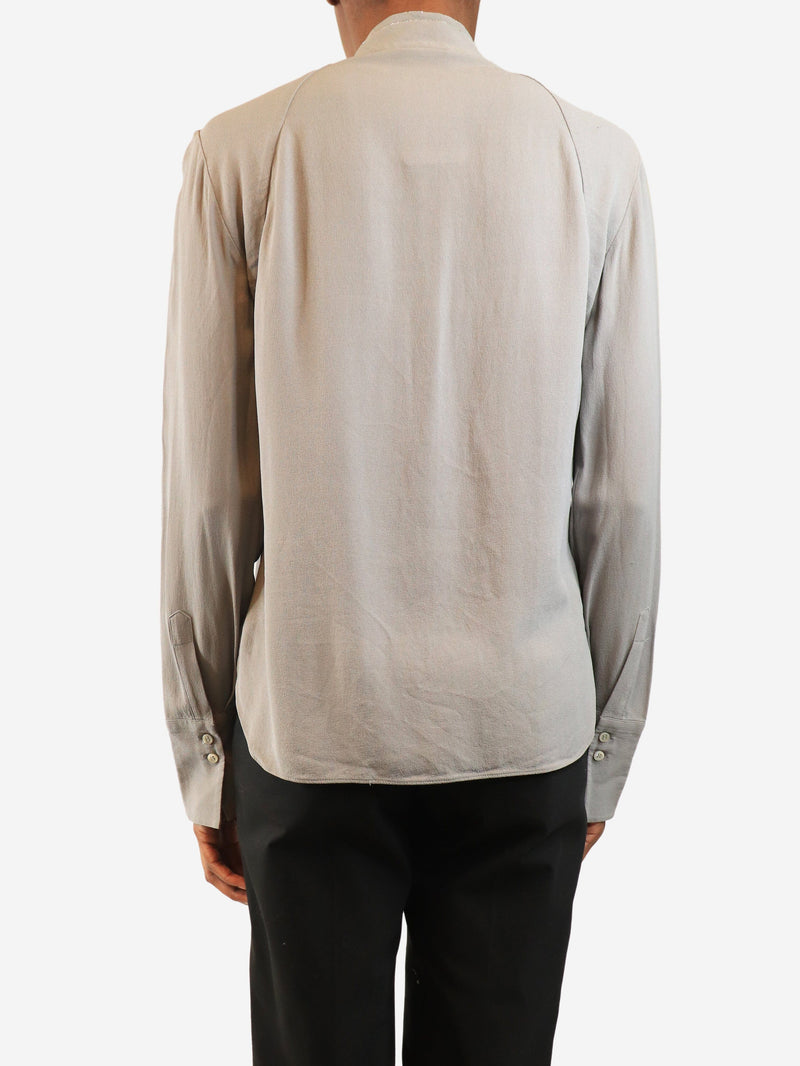 Grey silk button down shirt - size S Tops Brunello Cucinelli 